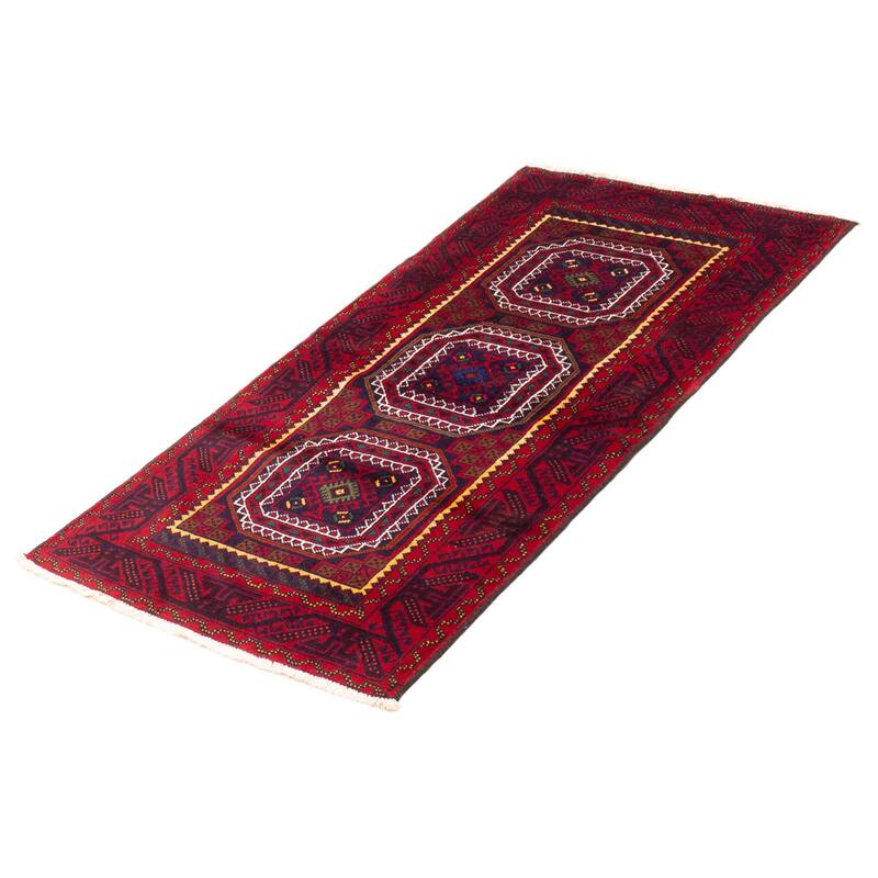 ECARPETGALLERY Hand-knotted Royal Baluch Red Wool Rug - 3'1 x 5'10