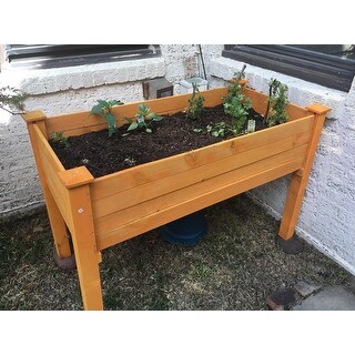 Shop Outsunny 2ft X 4ft Wooden Elevated Garden Flower Bed Planter
