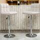 Bar Stools Adjustable Armless Swivel PU Leather Barstools Set of 2