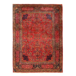 Manchester Wool Rug Canvello Manchester Kashan Silkroad Wool Rug - 7'9'' X 10'7'' - Red ...