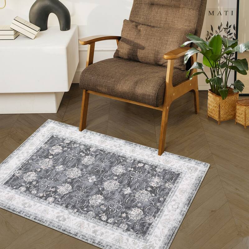 Garvee Boho Rugs Bohemian Rugs Floral Distressed Area Rug