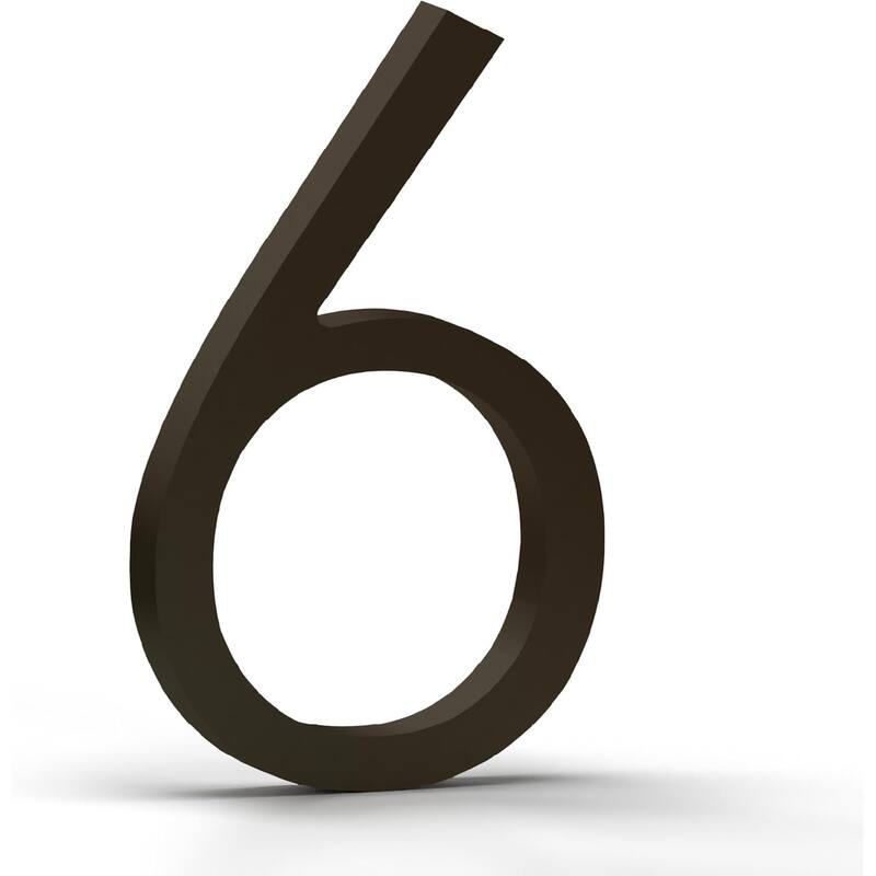 Mega Handles Modern Metal House Numbers | Heavy Duty Outdoor Address Digits | Easy to Install, Floating or Flush Mount Design - 6 - Matte Black