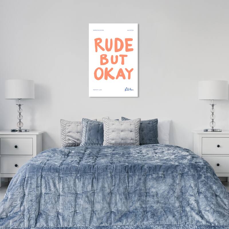 Wynwood Studio Canvas Typography and Quotes You re rude Orange and Pastel Orange Modern & Contemporary Wall Art Canvas Print - 24 x 36