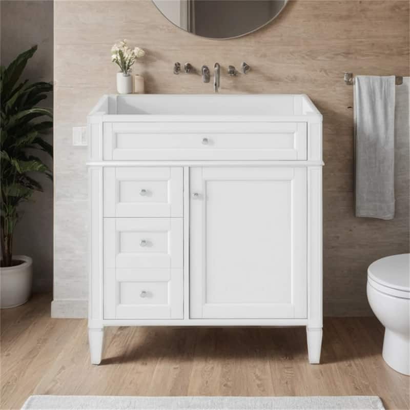 29" Bathroom Vanity with 2 Drawers and Tip-out Drawer (No Sink)