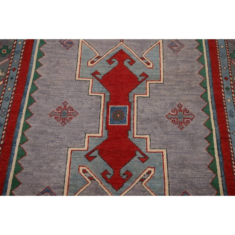 Kazak Accent Rug Hand-Knotted Traditional Wool Carpet - 4'4" x 5'11"
