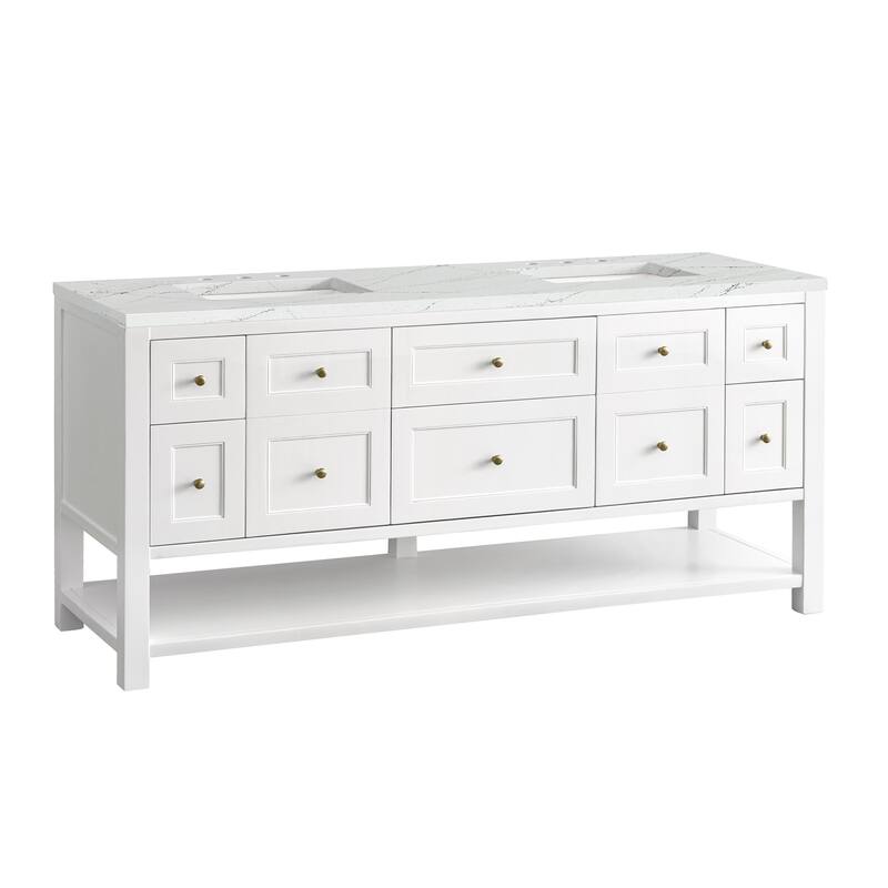 James Martin Vanities 330-V72-3ENC Breckenridge 72" Free Standing - Bright White - Painted