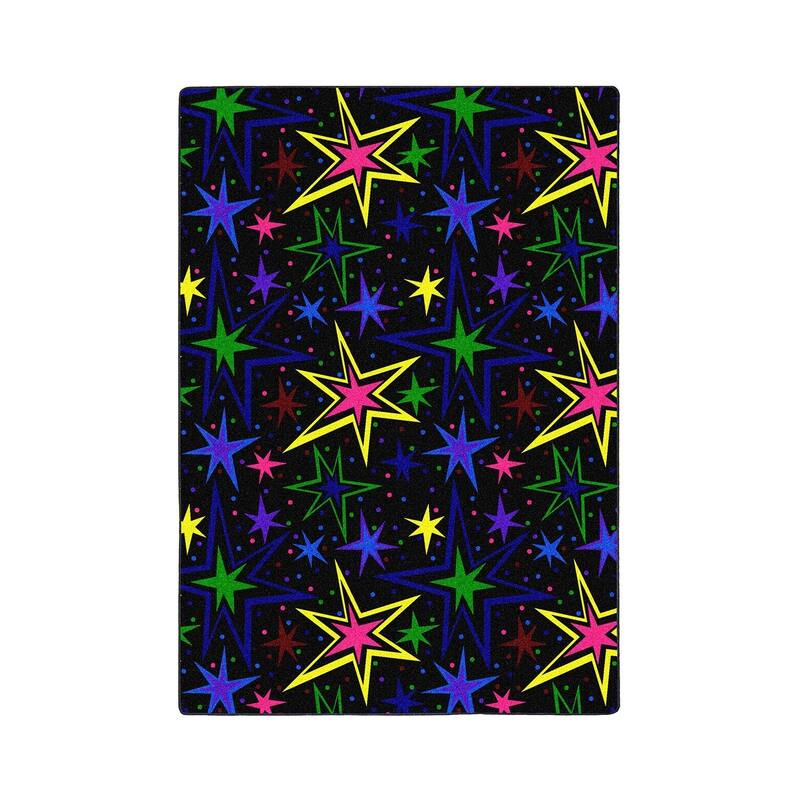 4'x6' area rug in Fluorescent - durable soft decorative rug for home, living room & bedroom - 6' x 7'