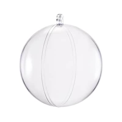2pcs 5 1/2-inch(140mm) Clear Plastic Ornaments Ball