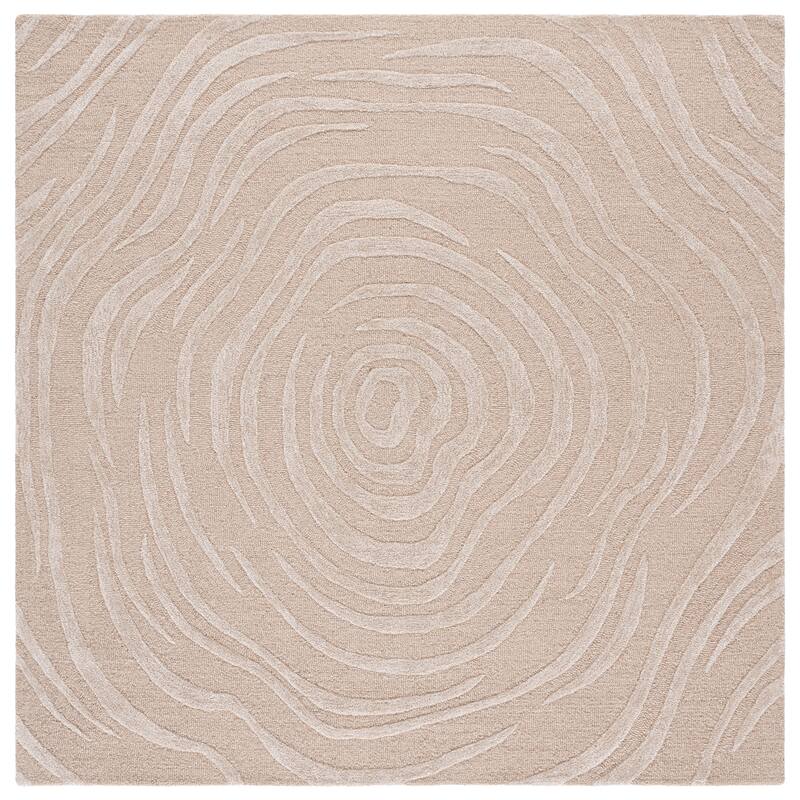 SAFAVIEH Handmade Glamour Oprica Contemporary Wool Rug - 6' Square - Beige