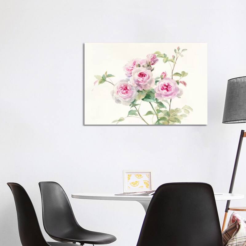 iCanvas "Sweet Roses On White Green" by Danhui Nai Canvas Print - 26x40x1.5