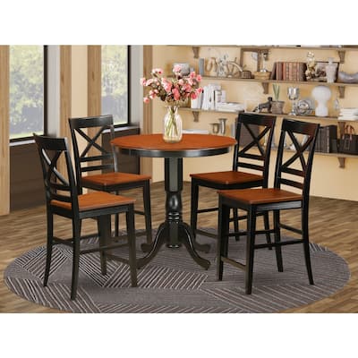 Counter Height Table Set - Kitchen Pub Table & Bar Stool - 5 Piece Modern Design