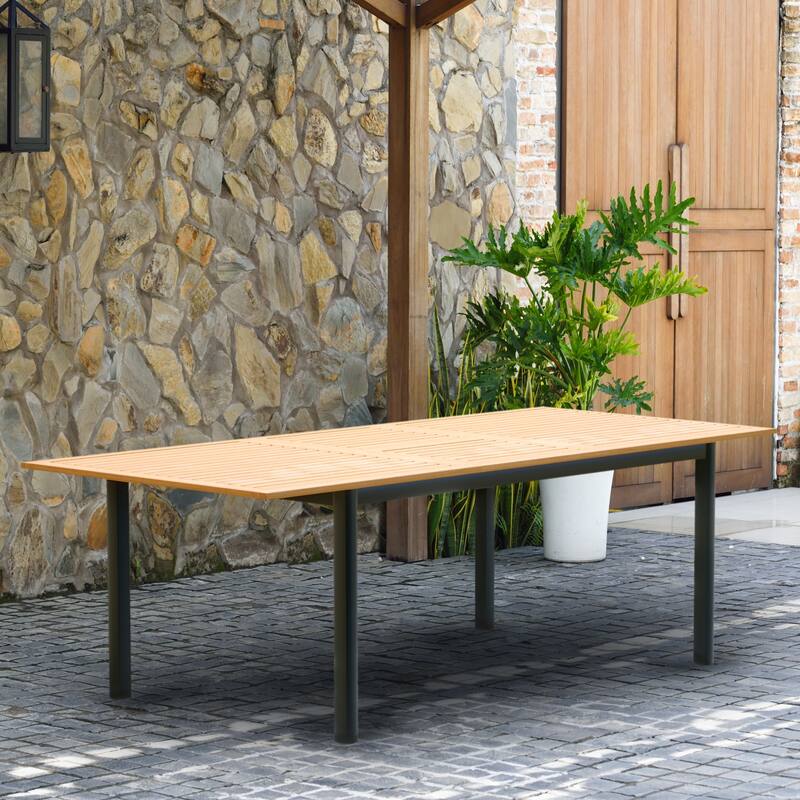 Amazonia Vail 9-piece Black and Teak Finish Patio Dining Set