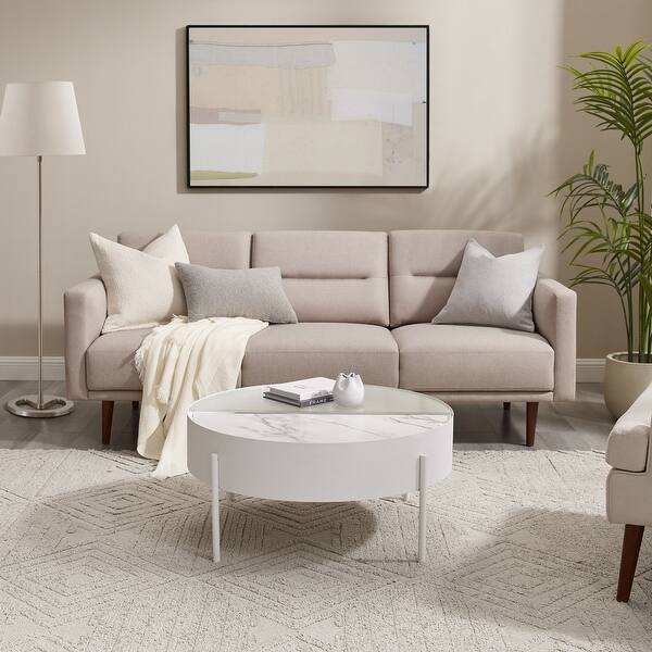 Middlebrook Fluted GlassTop Drum Coffee Table On Sale Bed Bath