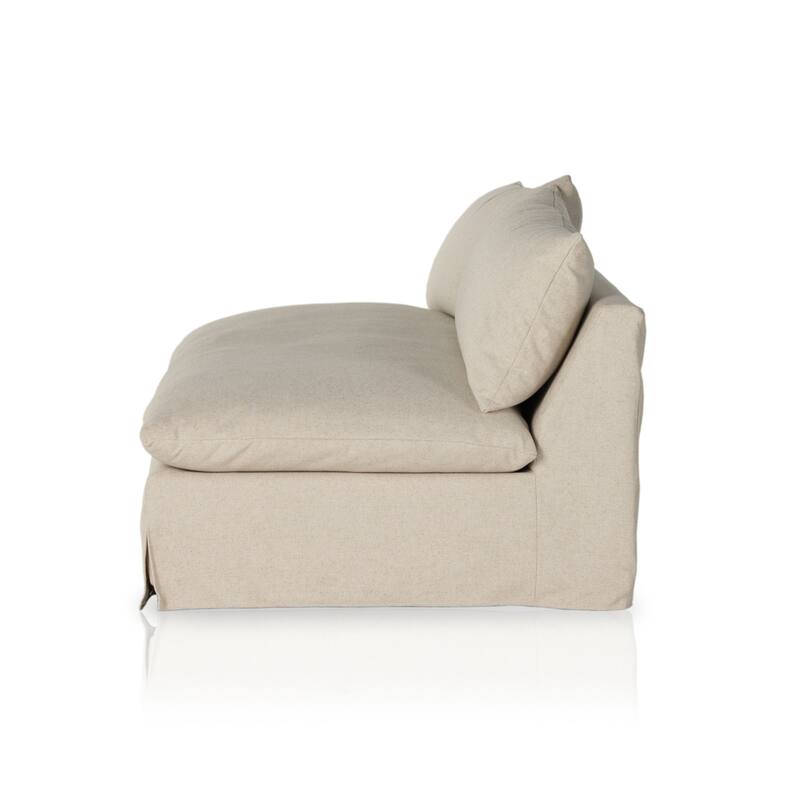 Hugh Slipcover Armless Sofa-74"-Antwerp Natural