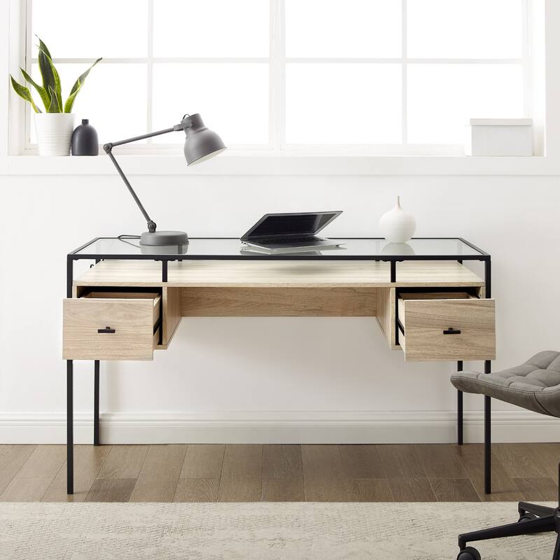 Middlebrook 56-inch Glass Top Writing Desk