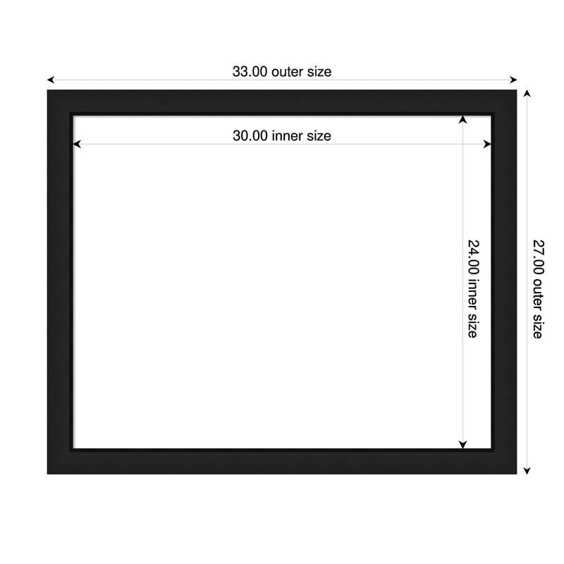 Amanti Art Midnight Black Narrow Framed Dry Erase Magnetic Board - 33 x 27 in