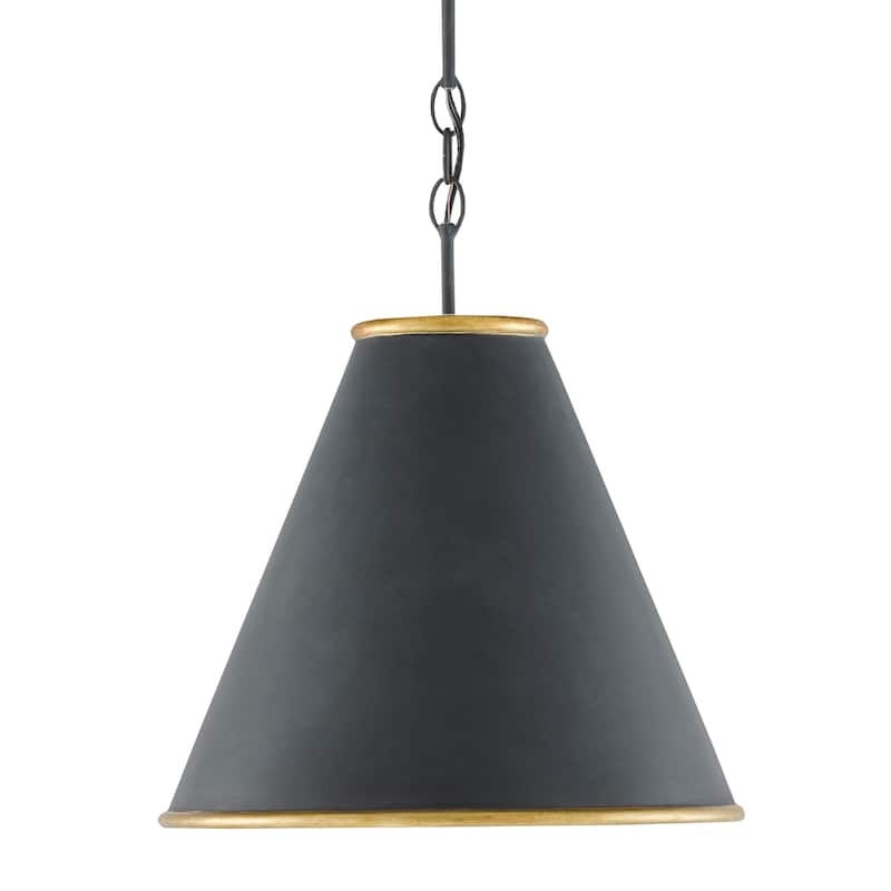 Currey & Company Pierrepont Small Black Pendant - 18"h x 16"dia