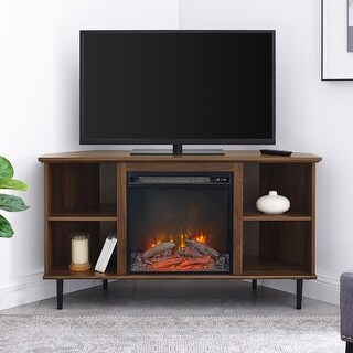 Carbon Loft 48-Inch Corner Fireplace TV Console (Dark Walnut)