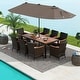 preview thumbnail 49 of 53, Costway 11 PCS Patio Dining Set with 15ft Double-Sided Patio Umbrella