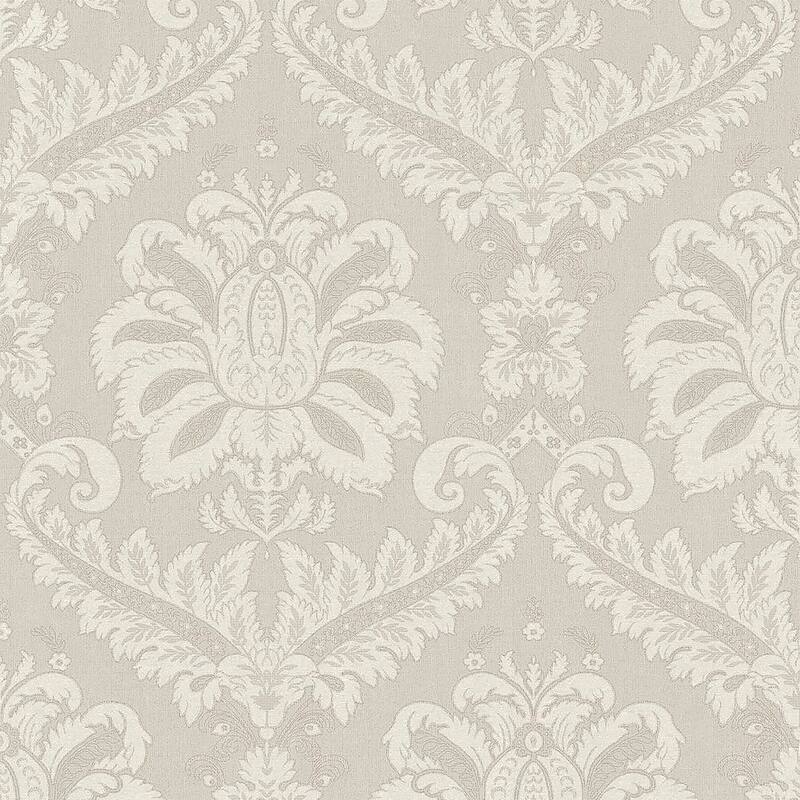 Galerie Wallcoverings Ornamenta Collection Traditional Damask Matte Finish Vinyl on Non-woven Wallpaper Roll - 33-feet long x 21-inches wide - Cream Beige