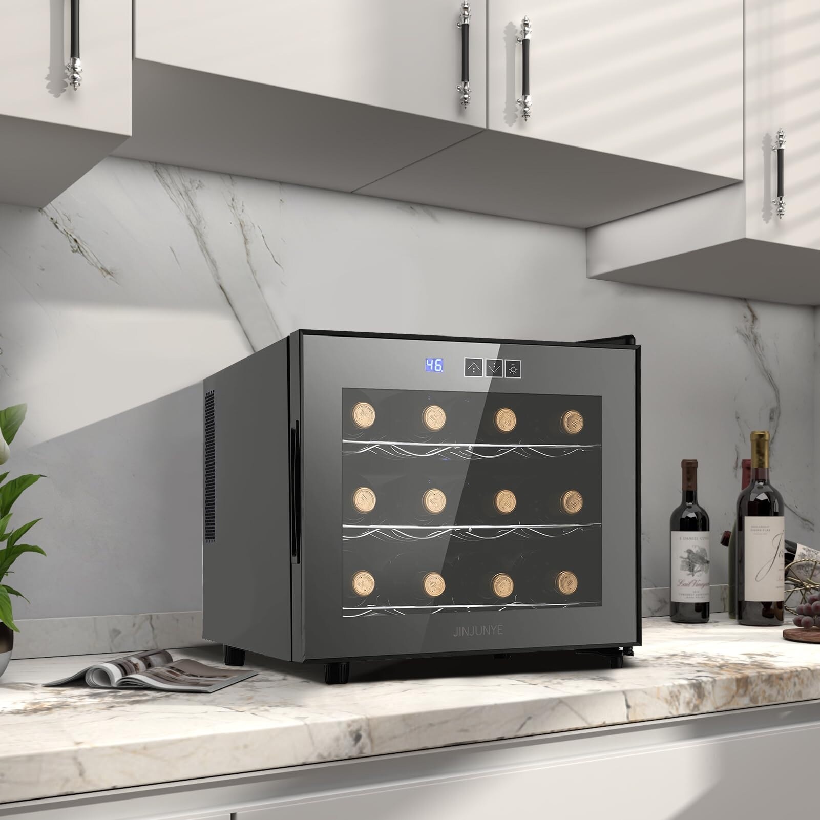 Wine Cooler Refrigerator, Upgrade 12 Bottle Wine Fridge Small Dual