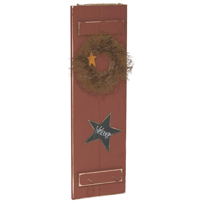 Farmhouse Large Primitive Shutter - Burgundy