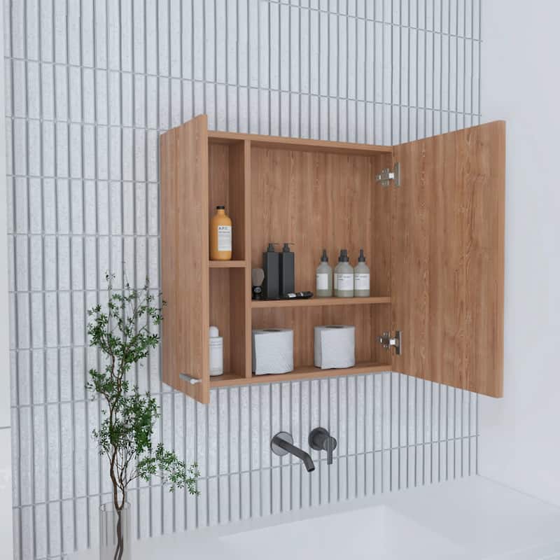 4-Shelf Bathroom Medicine Cabinet with Mirror