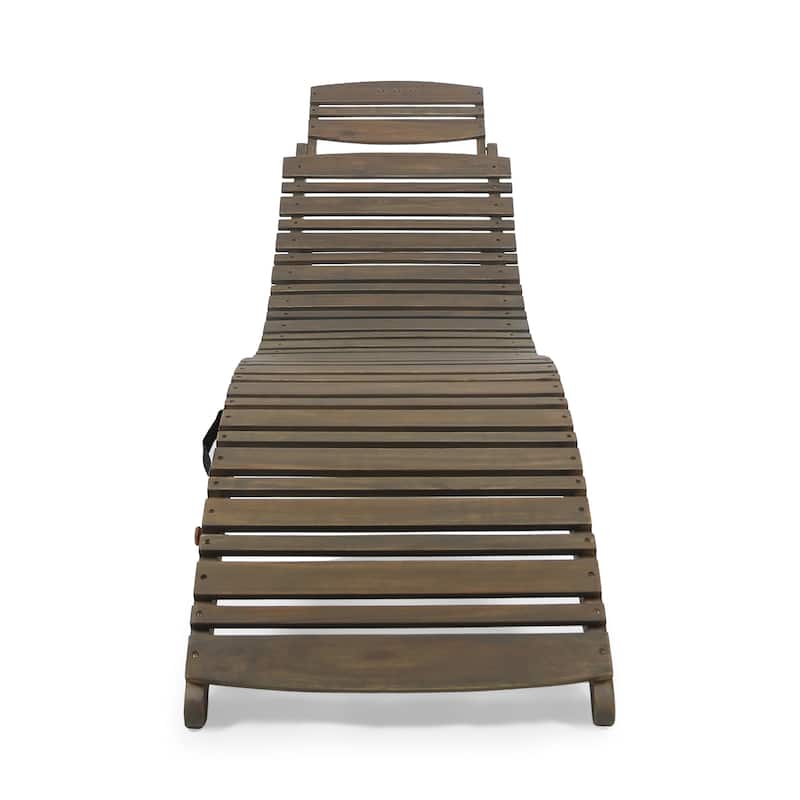 Outdoor Patio Wooden Chaise Frame for Garden, Backyard, Lawn