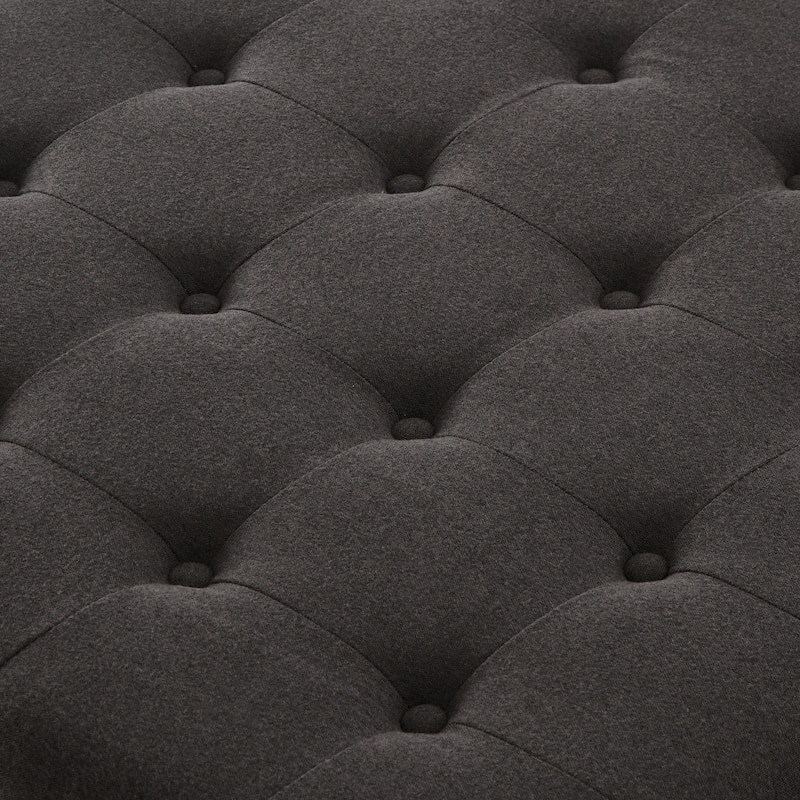 Upholstered Fabric Button Tufted Storage Ottoman with Nail Trims