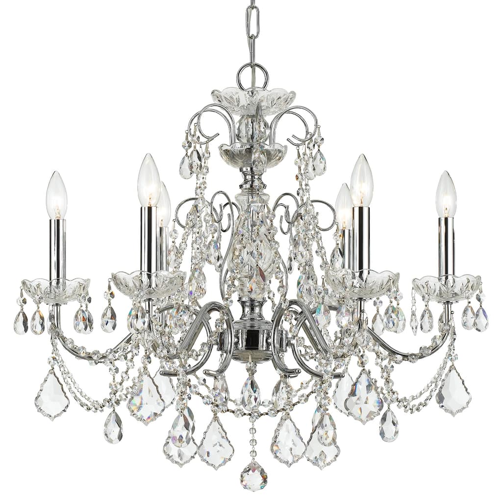 Imperial 6 Light Crystal Chrome Chandelier - 26'' W x 24.5'' H
