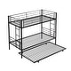 preview thumbnail 13 of 13, Modern Twin Over Twin Bunk Bed with Trundle and Guard Rail and 2 Side Ladders,Can be Divided Into Two Beds
