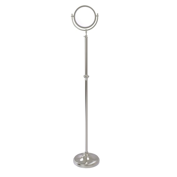 Allied Brass Adjustable Height Floor Standing Make-Up Mirror 8-in Diameter with 2X Magnification. Opens flyout.