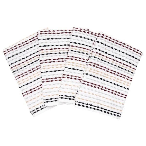 RITZ Pebble Cotton Terry Bar Mop Kitchen Towels (Set of 4) - Neutral