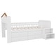preview thumbnail 23 of 21, Wooden Twin Size Low Loft Bed with House Shape Headboard Built-in LED Lights, Kids Storage Bed with Drawers and Storage Stairs