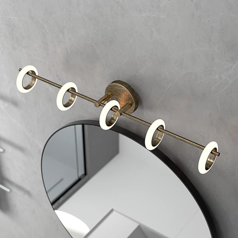 Glow's Avenue 5-Light Dimmable Loop Ring Bathroom Vanity Light - N/A