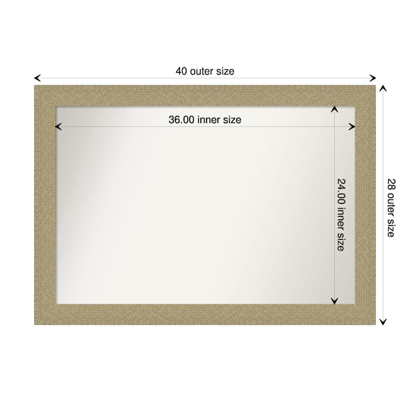 Non-Beveled Wall Mirror - Mosaic Gold Frame - 40 x 28 in - Mosaic Gold