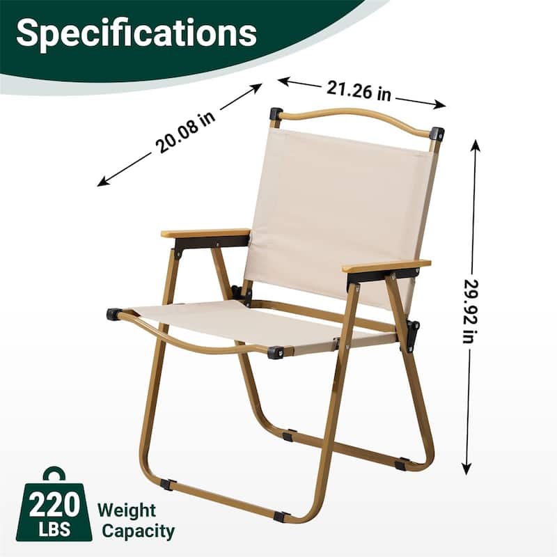 2 Pack Khaki Camping Chairs