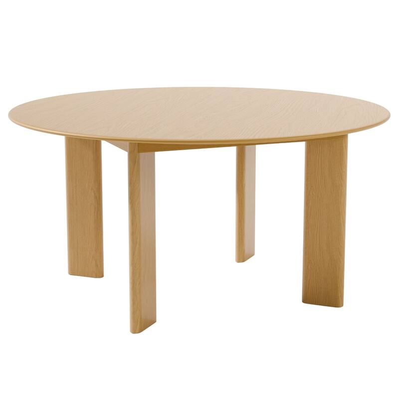 HomeRoots 59" Natural Solid Wood Round Top Dining Table - 58.50 in. x 29.64 in. x 58.50 in.