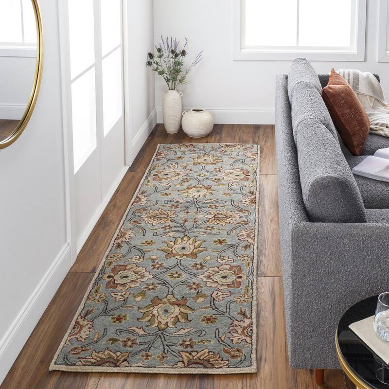 Livabliss Caesar Updated Traditional Paisley Hand Tufted Area Rug. - Slate - 3' x 12'