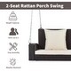 preview thumbnail 9 of 47, 2-Person Wicker Hanging Porch Swing with Chains, Cushion and Pillow