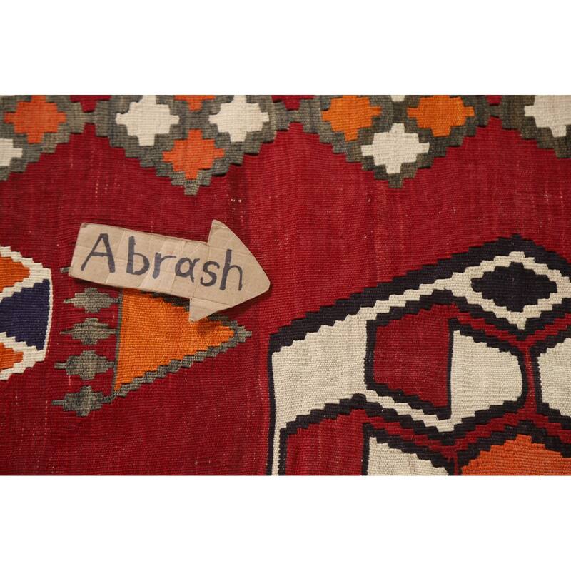 Vegetable Dye Kilim Qashqai Persian Area Rug Hand-Woven Wool Carpet - 4'7"x 8'0"