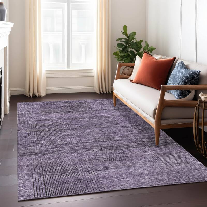 Machine Washable Indoor/ Outdoor Chantille Contemporary Imprints Rug