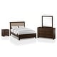 preview thumbnail 2 of 9, Yra Transitional Walnut Wood 4-Piece Sleigh Bedroom Set by Furniture of America