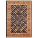preview thumbnail 2 of 8, SAFAVIEH Couture Hand-knotted Peshawar Sylvianne Traditional Oriental Vegetable Dye Wool Rug with Fringe 4' x 6' - Navy/Gold - Rectangle