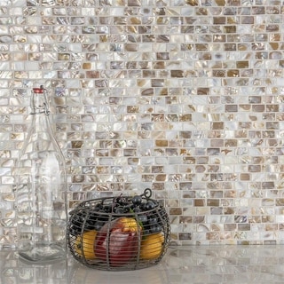 SomerTile Seashell Subway Natural Mosaic Wall Tile