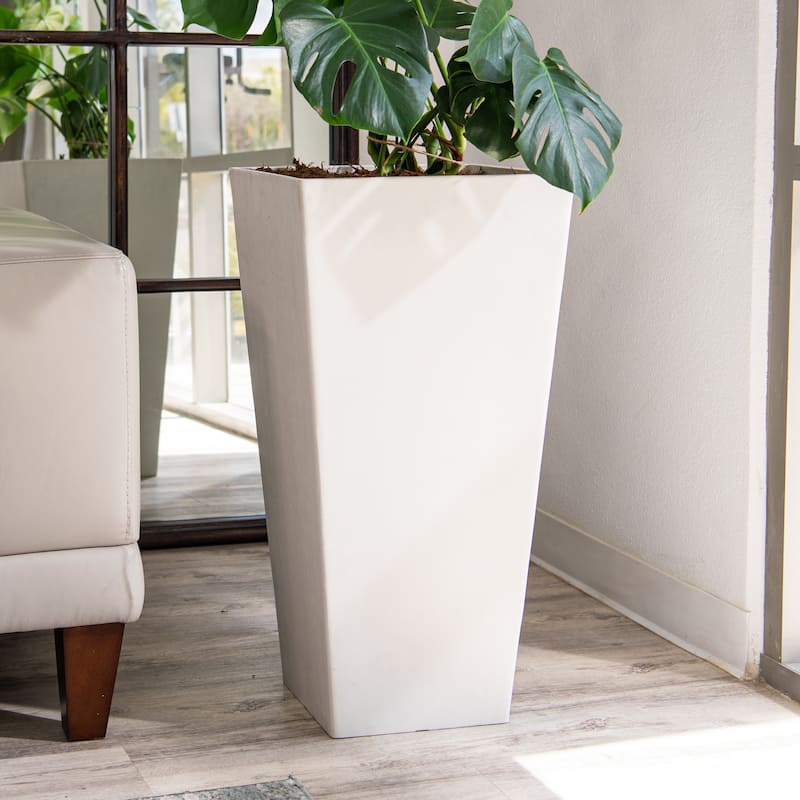 XBrand Modern Square Tapered Planter – 28" or 30" Tall, Indoor & Outdoor Use