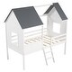 preview thumbnail 4 of 7, Twin Size Kids House Bed Low Loft Bed Frame with Roof