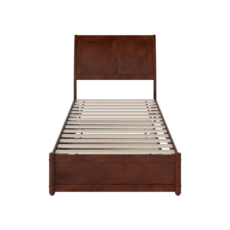 Andorra Platform Bed with Panel Footboard and Twin XL Trundle