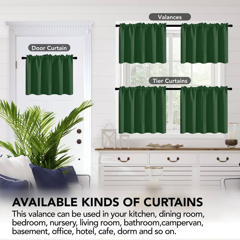 Deconovo Cafe Curtains Rod Pocket Window Short Drapes Tier Pair