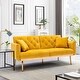 preview thumbnail 4 of 70, Velvet Upholstered Tufted Loveseats Sleeper Sofa With Rose Golden Legs